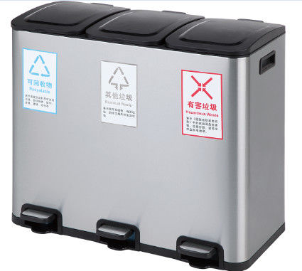 Tempat Sampah Pedal Stainless Steel 3 in 1 20 Liter
